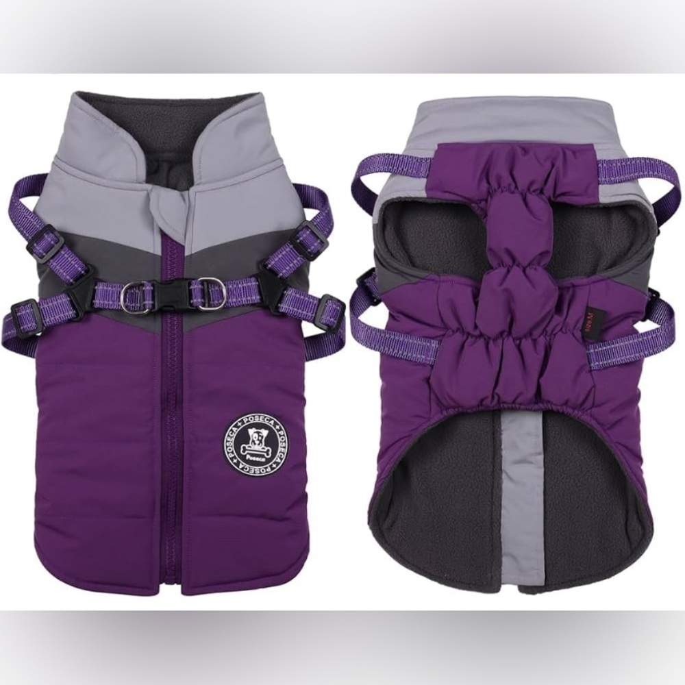 NWT Norbi Small Dog Winter Jacket with Harness - 2 in 1 Puppy Coat size M
